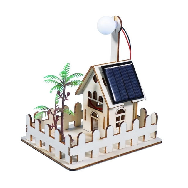 KAKOWELY 1 Set Of Diy Solar Garden Light Science Kit Physics Experiment Toy Creative Mini Pathway Decoration Solar Lamp Assembly Learning Model5.51"X5.12"X3.94"