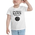 thumbnail image 3 of I'm Told I love Basketball Cute Toddler T Shirts for Boys Girls (White, Youth M), 3 of 5