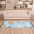 thumbnail image 2 of Yayeee Runner Rug for Bedroom 2'x6' Machine Washable Hallway Non Slip Mat, Blue Halloween Ghosts, 2 of 8