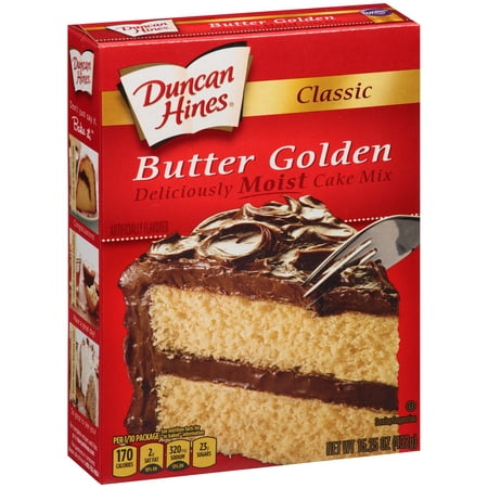 (2 Pack) Duncan Hines Classic Butter Golden Cake Mix, 15.25