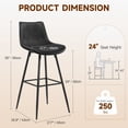 thumbnail image 2 of COOLHUT 24 Inch Dining Chairs Set of 3, Modern Kitchen & Dining Room Chairs, Upholstered Faux Leather Dining Chair, Armless Dinner Side Chairs with Sturdy Metal Legs, Black, 2 of 8