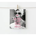 thumbnail image 3 of Women Bath Wall Decor - Better Late Than Ugly - Audrey Hepburn Poster - Glam Pink Bathroom Wall Art - Black and White Print - Vintage Hollywood Fashion Photo - Unframed Print 8x10 inches, 3 of 6