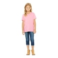 thumbnail image 2 of BELLA+CANVAS Youth Unisex Short Sleeve Crew Neck T-Shirt for Crafting, Pink, Youth Small, 2 of 9