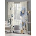 thumbnail image 4 of Spring Blue Floral Sheer Curtains 84 Inch Length 2 Panels Set, Vintage Garden Wildflowers Botanical Voile Window Treatment Rod Pocket Curtains Sheers Drapes for Bedroom/Living Room/Kitchen 52"x84"x2, 4 of 7