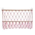 thumbnail image 4 of deevoka Wall Hanging Net Plush Toy Net Handwoven Boho Macrame Stuffed Animal Hammock Pink, 4 of 9