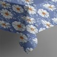 thumbnail image 4 of Blue Daisy Flower Pattern Rectangle Tablecloth 60"x102",Waterproof Polyester Rectangle Table Cloth, Wipeable Spillproof Polyester Tablecloth for Dining, Camping, Indoor and Outdoor, 4 of 6