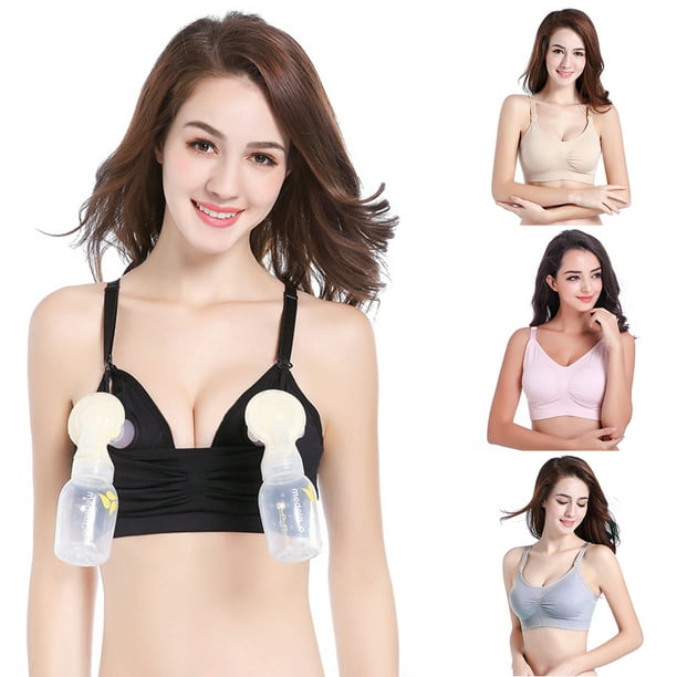 Buy It's Back! Classic Pump&Nurse Nursing Bra with built-in Hands-Free  Pumping Bra and adjustable back clasp - White, S at