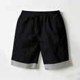 thumbnail image 3 of Bosfbaoi Mens Shorts Cotton Blend Relaxed Fit Casual Chinos Adjustable Waist Drawstring Shorts with Striped Cuffs, 3 of 8