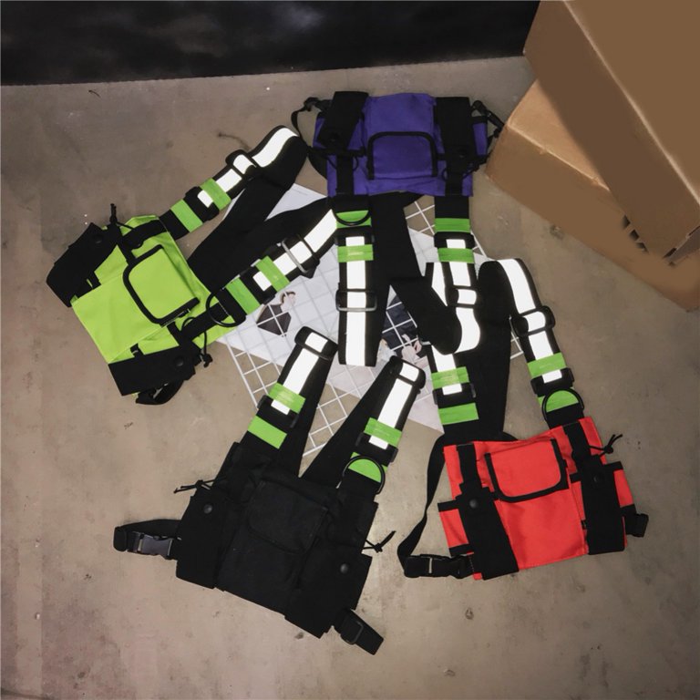 Forzero Men Women Fashion Chest Rig Bag Reflective Vest Hip Hop Streetwear Functional Harness Chest Bag Pack Front Waist Pouch Backpack, Adult Unisex