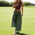 thumbnail image 2 of Women's Loose Wide Leg Track Pants Drawstring Pockets Elastic Waist Capri Hiking Pants with Big Ruched Pockets, 2 of 6