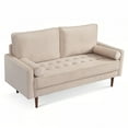thumbnail image 6 of Dixie 69" Upholstered Tufted Velvet Sofa with Bolster Pillows, 6 of 10