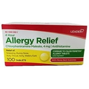 Leader 4 Hour Allergy Relief, 100 ea