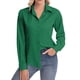 thumbnail image 3 of Camisa con botones Siliteelon para mujer, sin arrugas, verde, 3 of 5