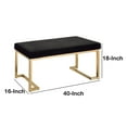 thumbnail image 5 of Benjara Astonishing Bench, Black Fabric & Gold, 5 of 5