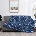thumbnail image 2 of Uemuo Colorful Fish 3 Printed Throw Blanket for Couch, Fluffy Fuzzy Blankets for Bed, Sofa, Cozy Flannel Faux Fur Blanket-80"x60", 2 of 6