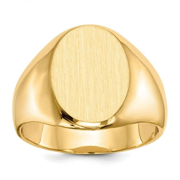 14k Yellow Gold Solid Back Mens Signet Ring Size 10 Ring for Men - 11.8 Grams