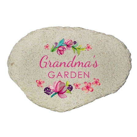 Grandma’s Garden Decorative Stone with Floral Artwork