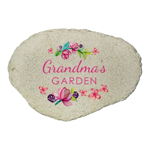 Grandma’s Garden Decorative Stone with Floral Artwork
