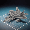 thumbnail image 2 of 1/100 Scale F-22 Raptor Fighter Attack Plane Metal Fighter Military Model Fairchild Republic Diecast Plane Model for Commemorate Collection or Gift, unisex, 2 of 6