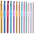 thumbnail image 1 of BCMRUN 14 pcs Multicolor Aluminum Crochet Hooks Knitting Needles Craft Yarn 2-10mm, 1 of 6