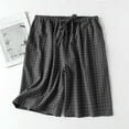 thumbnail image 3 of Kureaily Mens Home Clothes Home Pants Washable Cotton Pajamas Pants Pure Cotton Thin Japanese Plaid Home Pants In Spring And Autumn And Summer Loose Home Plus Size Short Sleeve Sleepwear, 3 of 5