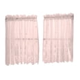 thumbnail image 2 of Cortinas de encaje transparente de varilla o cortinas de Rosa-2 niveles-74x61cm Zulema Niveles de ventana de encaje bordado, 2 of 8