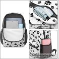 thumbnail image 4 of Dog Paw Print and Bone White Pattern 17" School Backpacks for Teens,Waterproof Oxford Fabric,S-Shape Padded Straps for School,Travel,Hiking,Camping, 4 of 6