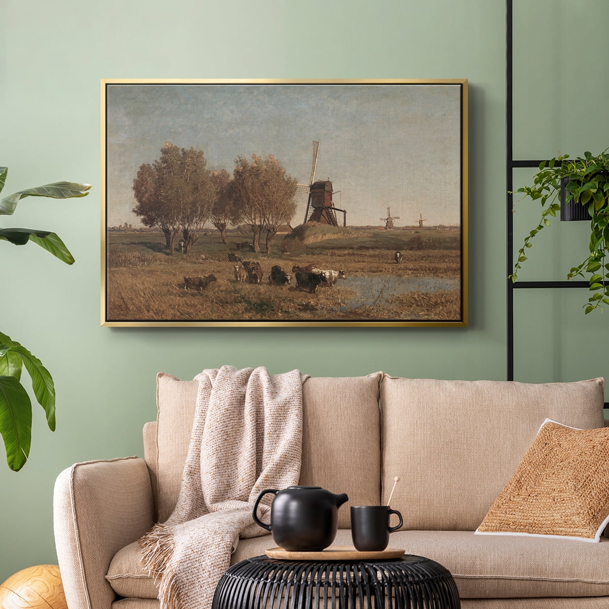 Vintage Landscape-CDII By Wexford Home Framed in Gold Wood Gallery Wrapped Canvas 25 in. x 37 in.
