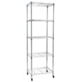 thumbnail image 3 of Tcbosik 5 Tiers NSF Heavy Duty Wire Storage Metal Shelf w/Wheels, Silver Rolling Garage Shelving Storage Organizer, 23.62"L x 17.72"W x 70.87"H, 3 of 8