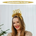 thumbnail image 3 of OULII New Year Party Decoration Headband Golden Cloth Party Accessory For Women 1Pack, 3 of 8