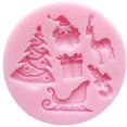 thumbnail image 1 of Molde de silicona para mini Papá Noel de 6 cavidades, árbol de Navidad, regalo, Papá Noel, molde para glaseado de grado alimenticio, pasta de azúcar antiadherente, resina de fondant de chocolate,, 1 of 5