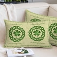 thumbnail image 2 of St. Patrick's Day Pillow Covers 12"x20", Farmhouse Green Lucky Clovers Border Soft Brushed Microfiber Breathable Throw Pillow Covers, Decorative Pillowcase with Zipper for Couch Sofa Bedroom, 2 of 9