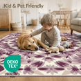 thumbnail image 4 of ODIKA 6'x9' Washable Area Rug Easy Care, Non-Shedding, Purple Vintage Inspired Symmetrical Radiating Motif Gradient for Queen Size Bedroom Under Bed Master Suite, 4 of 7