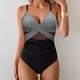 thumbnail image 1 of Trajes de baño de una pieza para mujer Trajes de baño estampados sin mangas de gran tamaño para mujer Conjunto de bikini con cuello en V colgante Traje de baño sin mangas, 1 of 4