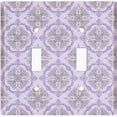 thumbnail image 2 of Metal Light Switch Plate Outlet Cover (Damask Ornament Purple Pattern - Double Toggle), 2 of 2