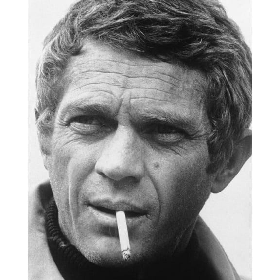 Steve McQueen Bullitt B&W 24X36 Poster Cigarette Mouth