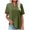 Green, variant on Yubnlvae Casual Mexican-Style Embroidered Blouses for Women Summer Must-Have Cotton Linen V-Neck T-Shirt with Loose Fit Trendy Solid Color Twist Front T-Shirt for Women (Grey | M)