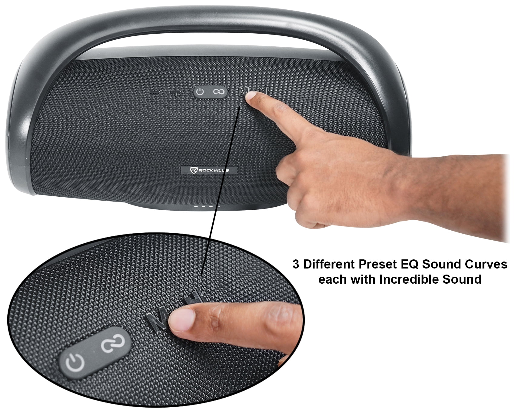 Rockville CANON-XXL Huge Portable Bluetooth Speaker w Booming Bass+Wireless Link