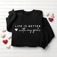 thumbnail image 4 of Valentine's Sweatshirts for Women Love Letter Heart Printed Pullover Tops Crew Neck Long Sleeve Shirts Lightweight Loose Tees Casual Trendy Outfits Couple Hoodies Clothes Lover Gift Black XL, 4 of 6