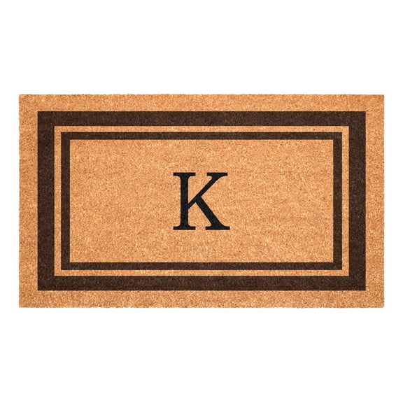 Brown Border Monogram Doormat (Letter K)
