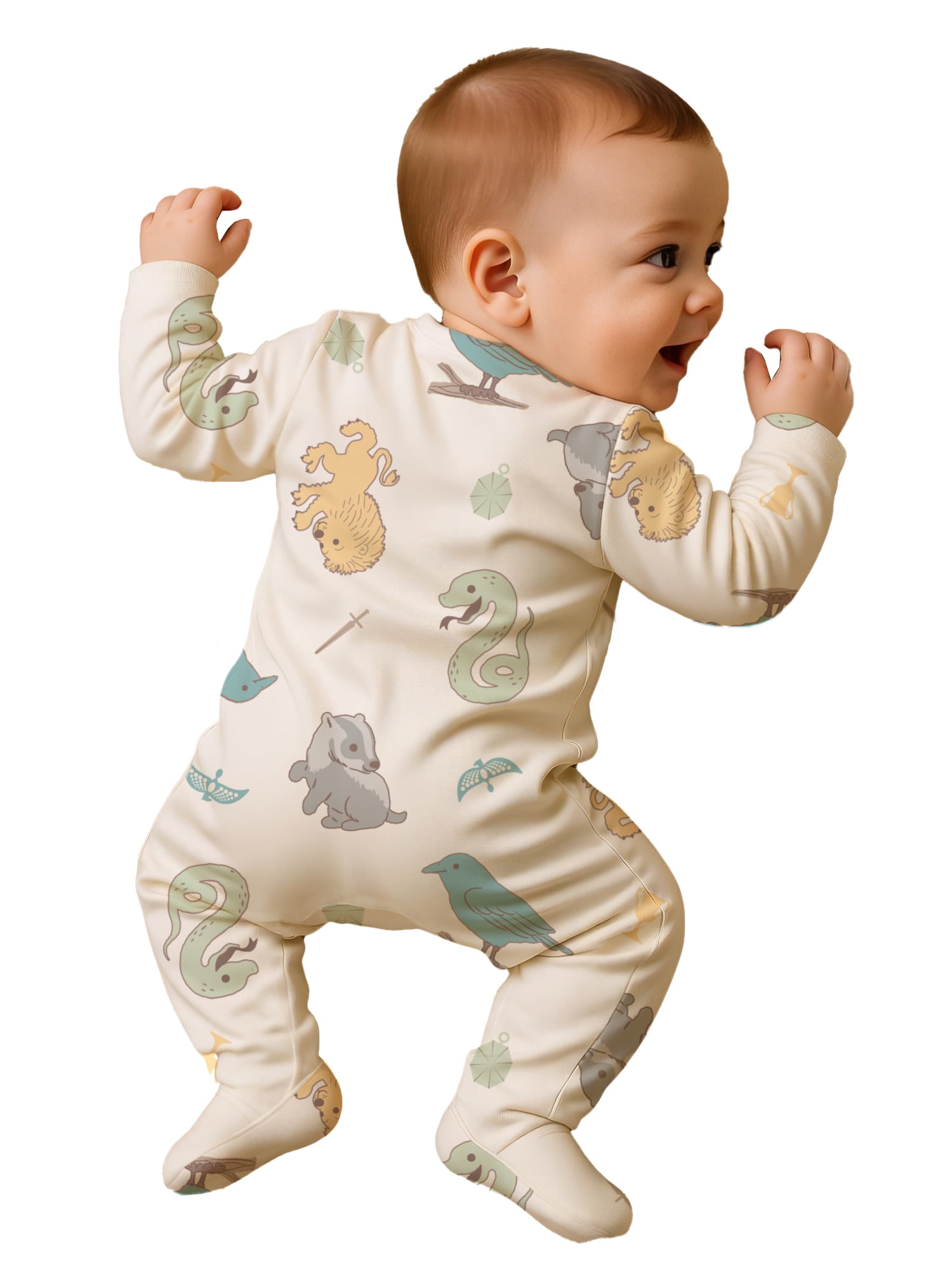 Harry Potter Baby Unisex Printed Long Sleeve Footed Sleep N Play, Sizes Newborn- 9 Months