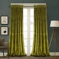 thumbnail image 1 of Cortinas Roslynwood de terciopelo verde oliva, 2 paneles, 132 x 160 cm, 1 of 7
