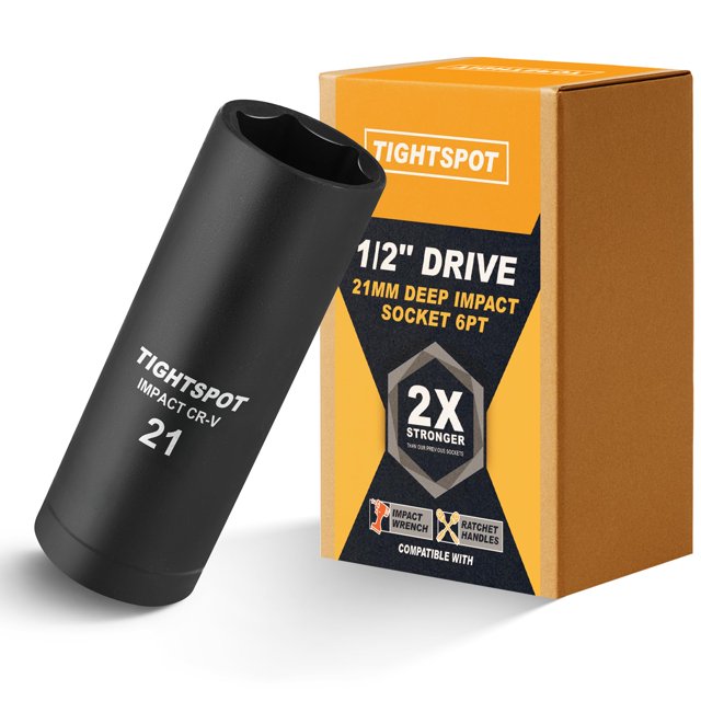 Disco Impact Socket TIGHTSPOT de 21 mm y 1/2 pulgadas de profundidad, 6 puntos