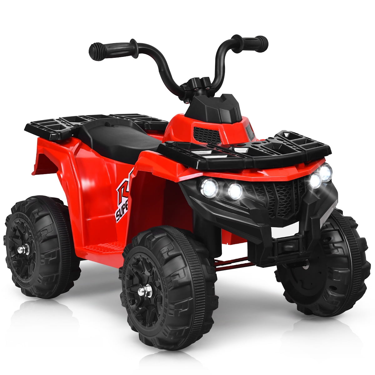 Gymax Kids Ride On Car 6V Battery Powered ATV w/4 Anti-skid Wheels Music Player Red