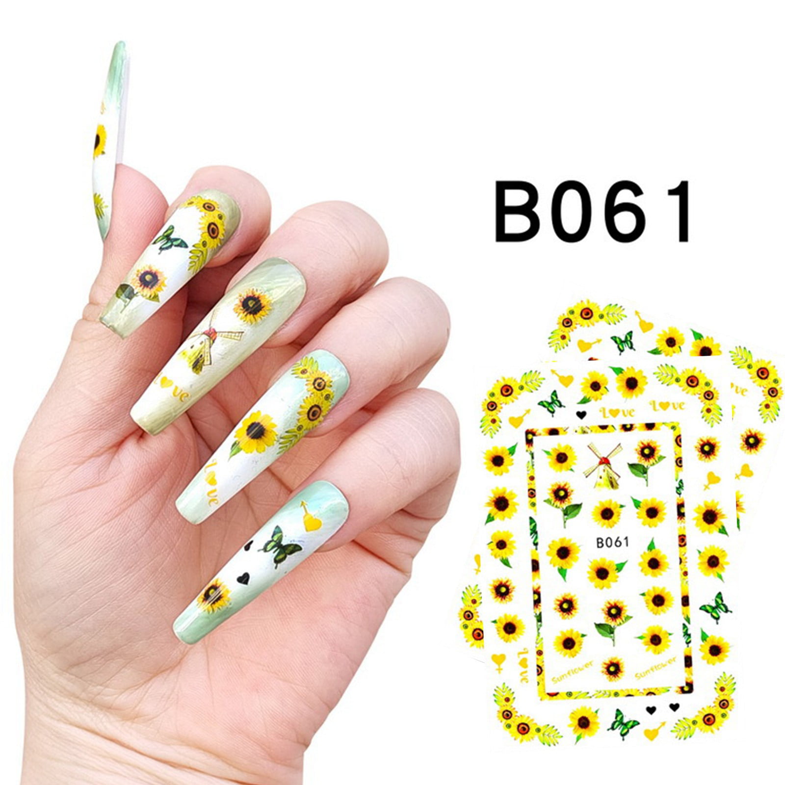 Buy 12 Sheets 3D Sunflower Nail Art Stickers at Ubuy UK