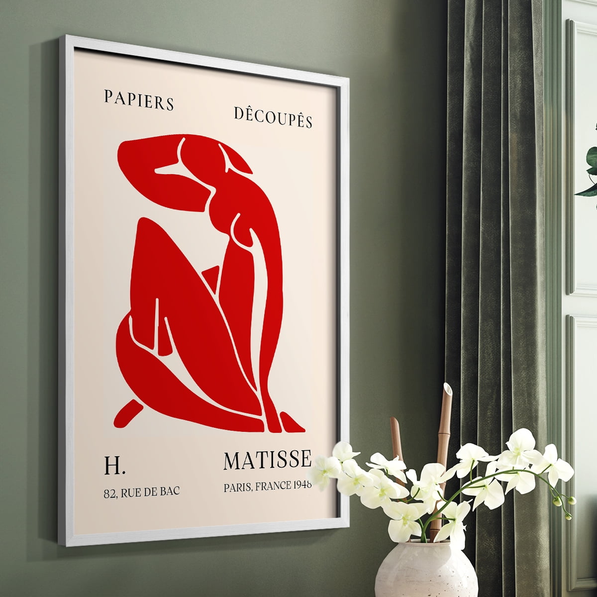 Matisse CLXVIII Framed Print in White Solid Wood 8 x 10 Framed Print