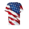 thumbnail image 5 of VKOYWKM 4th of July Shirts for Women Independence Day American Flag Graphic Tees Button V Neck Henley Shirts Patriotic Red White and Blue Tshirts Tops, 5 of 7