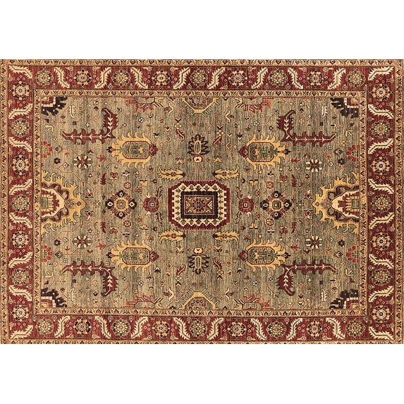 Ahgly Company Indoor Rectangle Oriental Brown Industrial Area Rugs, 2' x 4'