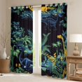 thumbnail image 2 of Feelyou Kawaii Cartoon Dinosaur Curtains Pack of 2 (42x84 Each), Jungle Leaf Botanical Curtains Blackout, Cute Animal Theme Bedroom Curtains, Blackout Curtains Room Decor, 2 of 6