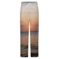 thumbnail image 5 of Sunset Over Calm Sea Winter Female Pants Flannel High Waist Women Pants Lady Warm Straight Leg Plush Trousers, 5 of 7